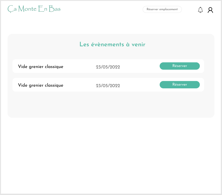 *Maquette - Sélection d'un événement